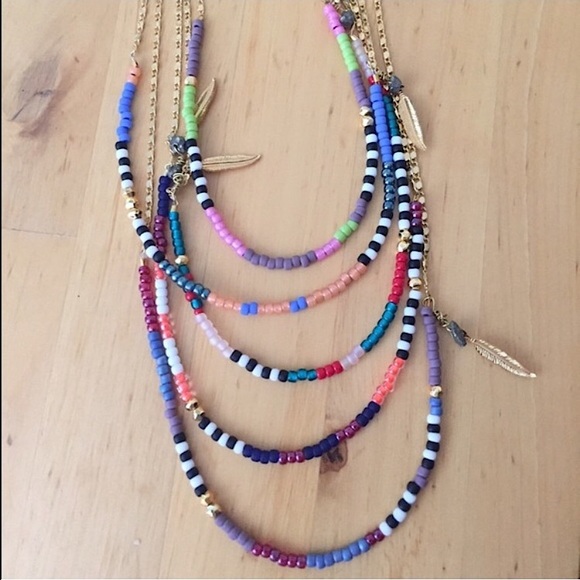 Function & Fringe Jewelry - Function & Fringe seed bead gold chain necklace